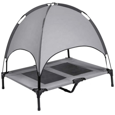 80kg 7in Elevated Canopy Dog Bed Breathable Steel Frame