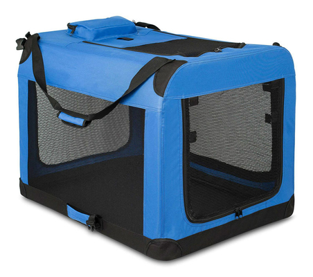 24in Seatbelt Attachments Foldable Pet Carrier 16in Fold Up Dog Kennel