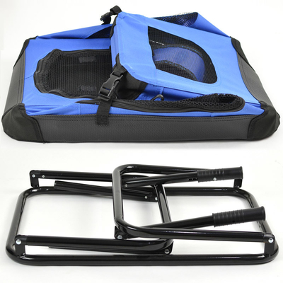 24in Seatbelt Attachments Foldable Pet Carrier 16in Fold Up Dog Kennel