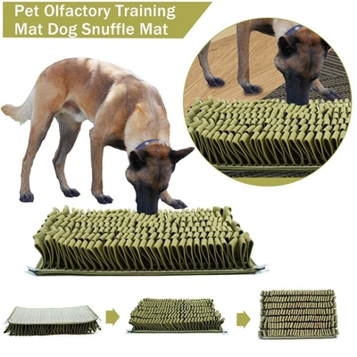 30cm 6cm Homemade Dog Snuffle Mat Army Green 4 Silicone Suction Cups