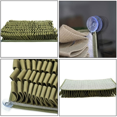 30cm 6cm Homemade Dog Snuffle Mat Army Green 4 Silicone Suction Cups