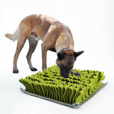 30cm 6cm Homemade Dog Snuffle Mat Army Green 4 Silicone Suction Cups