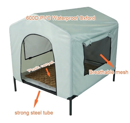 Breathable 600D Elevated Canopy Dog Bed 32in Outdoor Dog Tent Bed