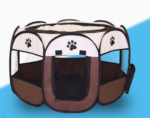 114cm 58cm Dog Pen Fence Panels Breathable Octagonal With Carrying Bag