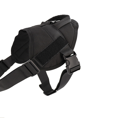 Black Personalized Tactical Dog Harness 90cm 1000D Nylon