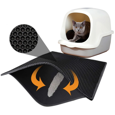 Foldable 60cm Waterproof Pet Mat PU Double Layer Cat Litter Mat