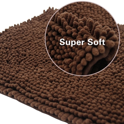 Bathroom 2.5cm Chenille Pet Mat Non Skid Backing Absorbent