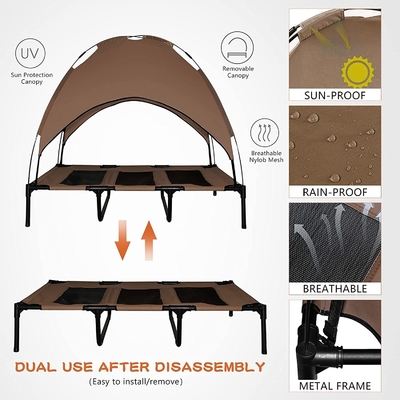 Outdoor Camping with A Mobile Canopy Cover and Carrying Bag Dog Cot Pet Bed