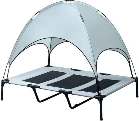 Indoor and Outdoor Beach Durable Oxford Fabric Elevated Dog Cot with Canopy