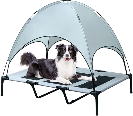 Indoor and Outdoor Beach Durable Oxford Fabric Elevated Dog Cot with Canopy