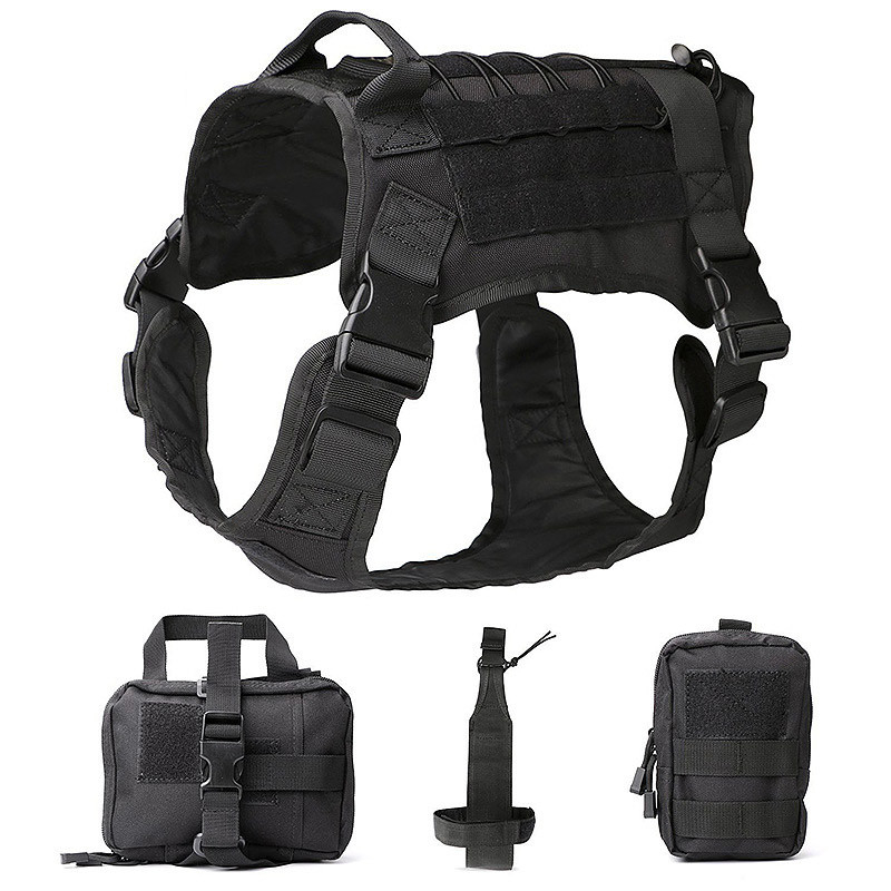 SGS 25cm Lightweight Dog Training Vest 1000D Nylon With Detachable Pouches