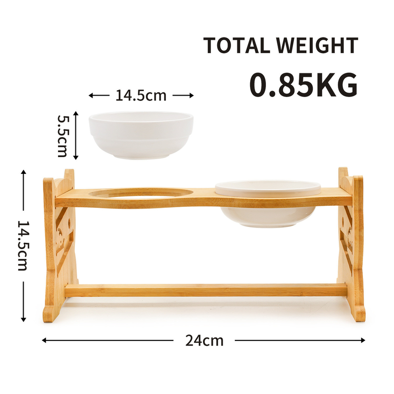 BPA Free 0.85kg Pet Food Feeders 24cm Adjustable Height Dog Food Bowls